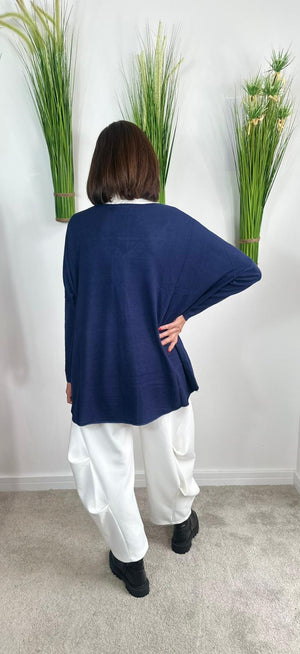Sarah super soft slouch knit in navy