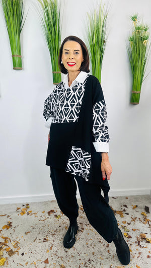 Monochrome asymmetric waterfall TOP