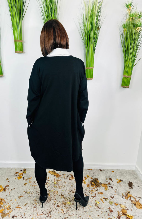 Elio Dress in Black and Chocolate