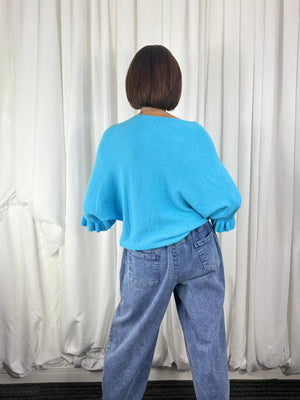 Zodiac knitwear in aqua blue