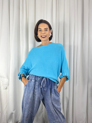 Zodiac knitwear in aqua blue