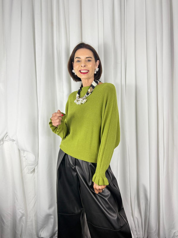 Zodiac long sleeve knitwear in pistachio