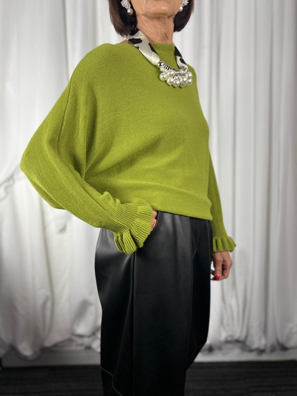 Zodiac long sleeve knitwear in pistachio