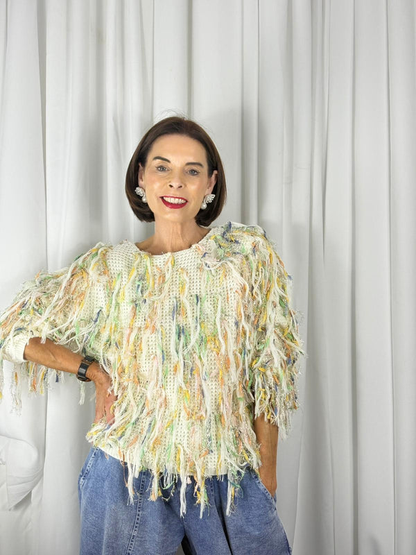 Liza knitwear in ecru and multi