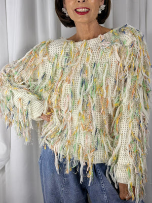 Liza knitwear in ecru and multi