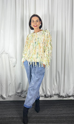 Liza knitwear in ecru and multi