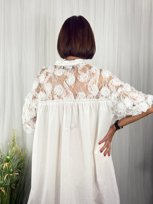 Luxury Gisele Lace Dress in white