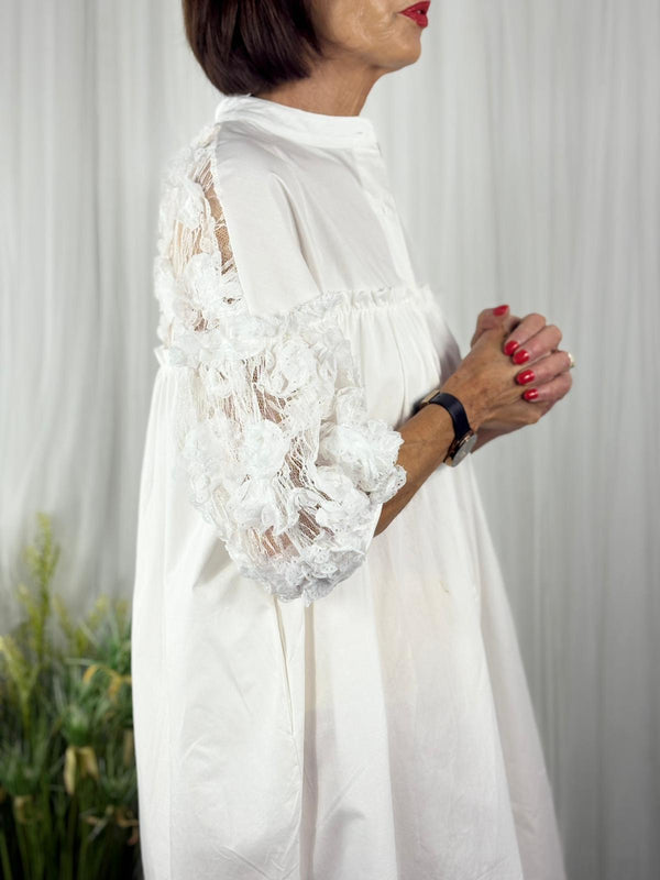 Luxury Gisele Lace Dress in white