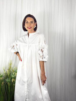 Luxury Gisele Lace Dress in white