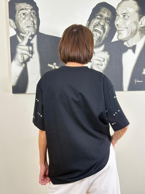 Mallow diamante Tshirt in Black