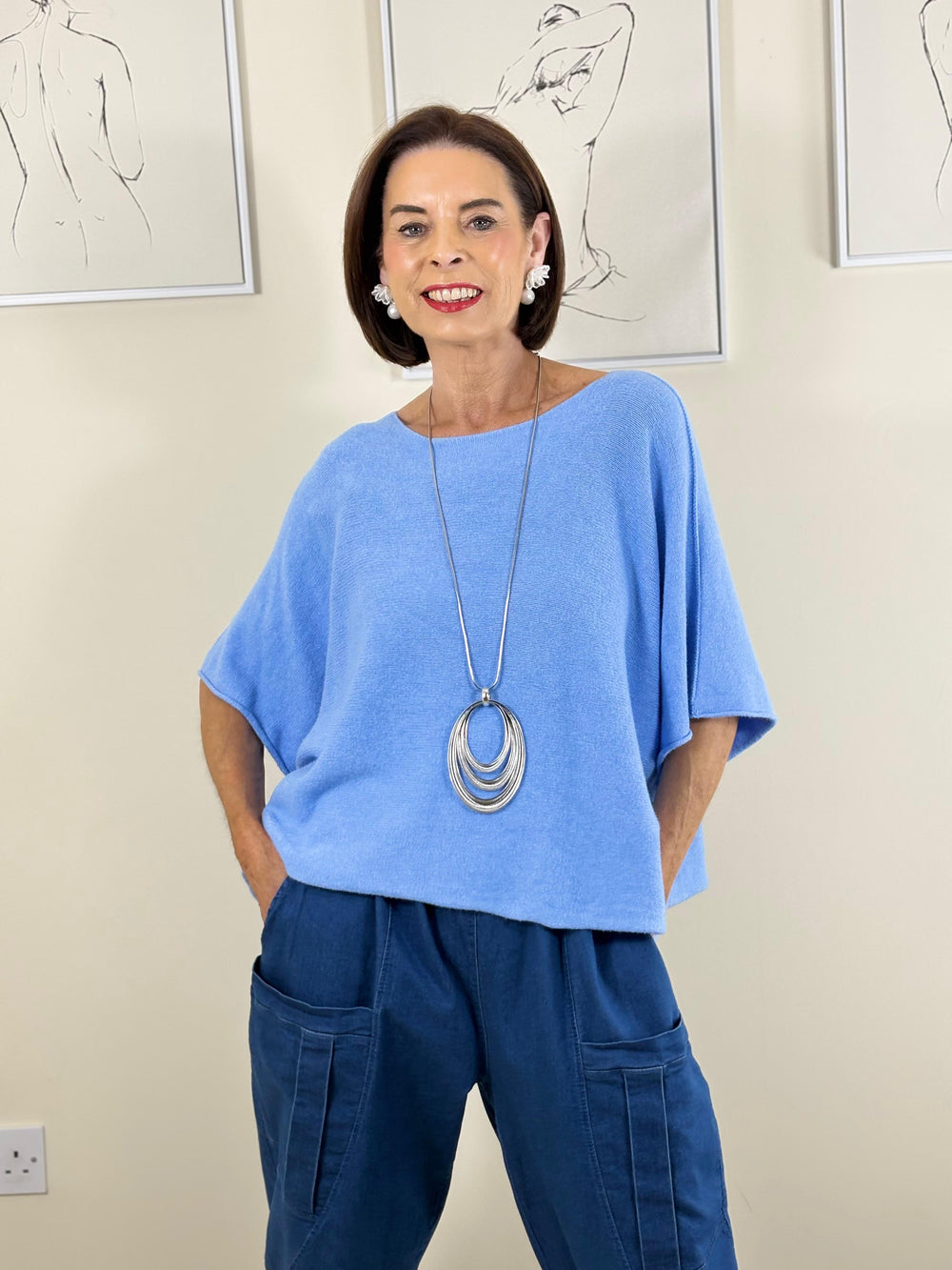 Saliyan knitwear in powder blue