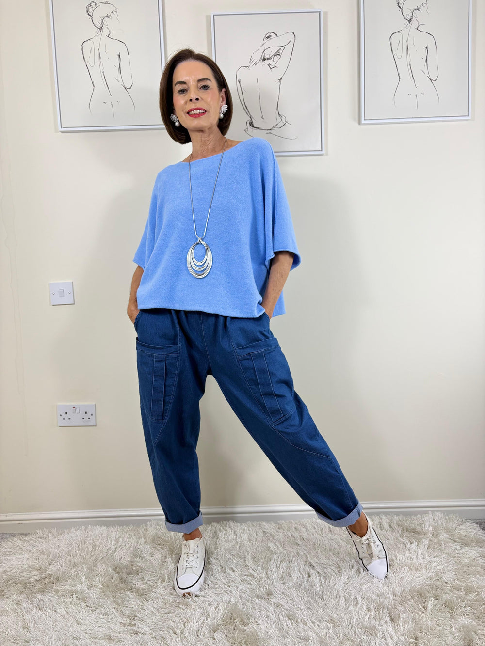 Saliyan knitwear in powder blue