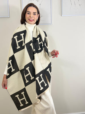 Harriet double sided scarf in black