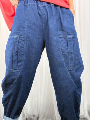 Jessica Cocoon Denim Style Trouser in dark wash