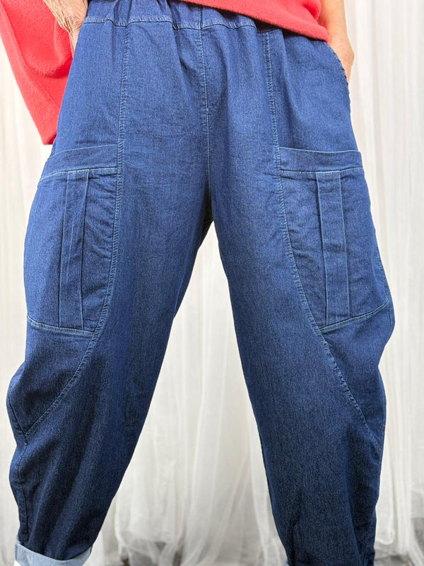 Jessica Cocoon Denim Style Trouser in dark wash