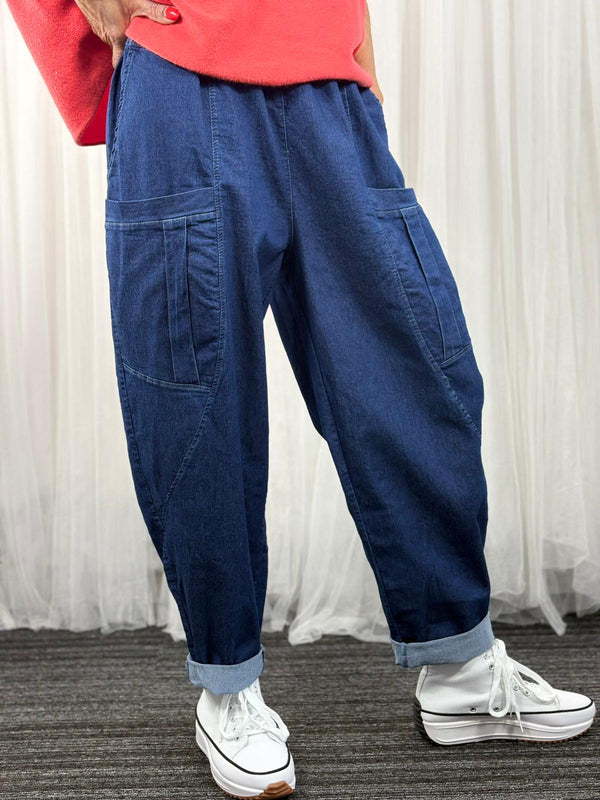 Jessica Cocoon Denim Style Trouser in dark wash