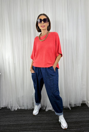 Jessica Cocoon Denim Style Trouser in dark wash