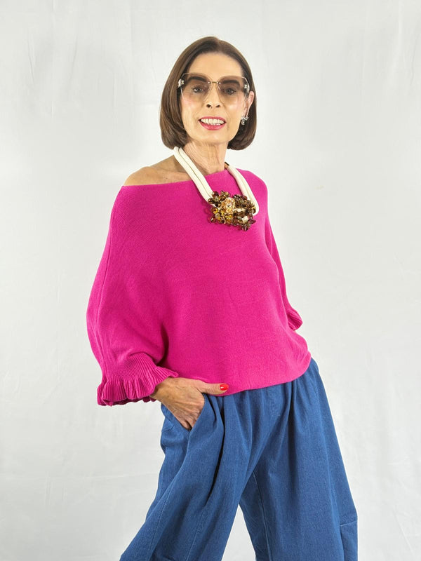 Zodiac knitwear in cerise pink