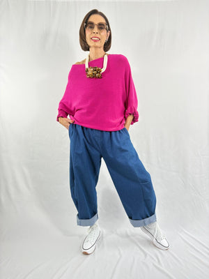 Zodiac knitwear in cerise pink