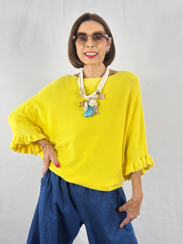 Zodiac knitwear in canary yellow