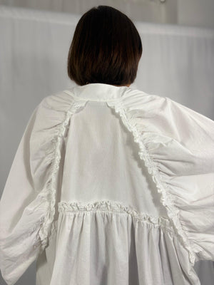 Kristy fine pin cord top in white