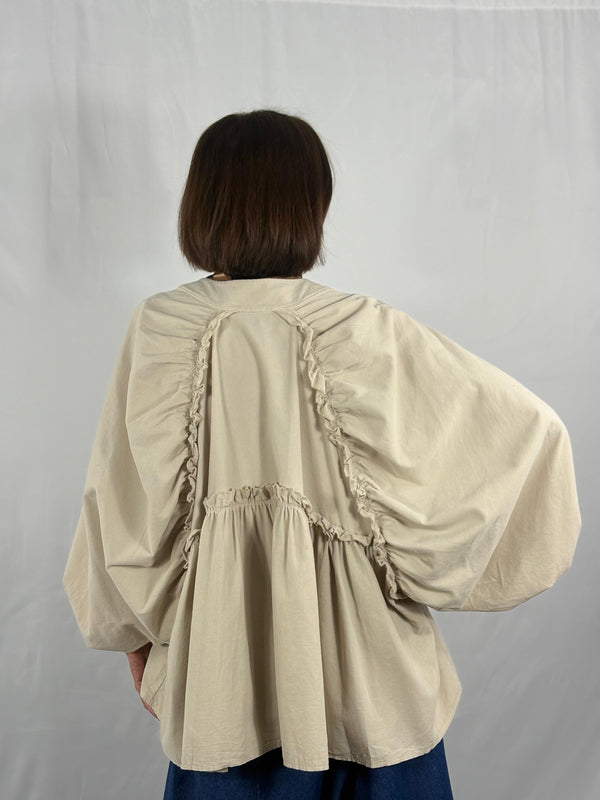 Kristy fine pin cord top in beige