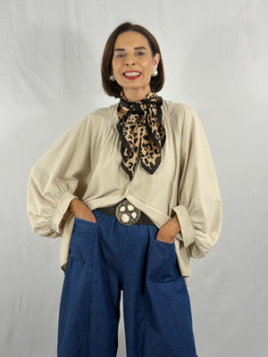 Kristy fine pin cord top in beige