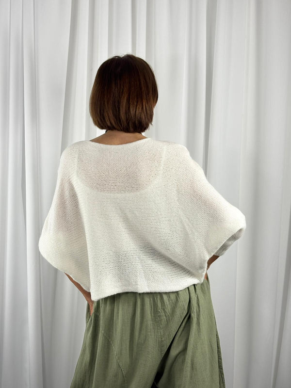 Enzo crossover knitwear in ecru