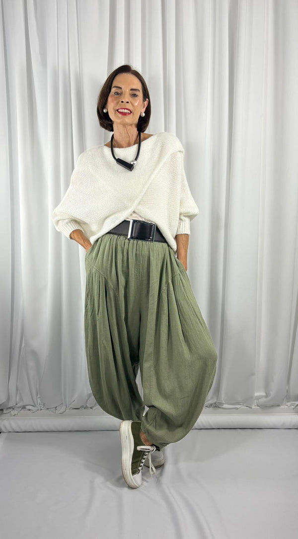 Enzo crossover knitwear in ecru