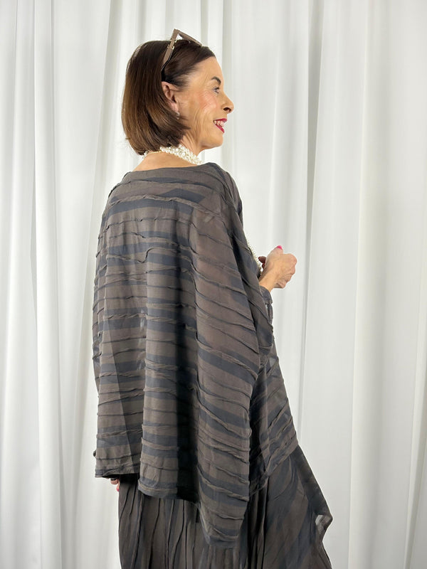 Toni quirky co-ord suit in slate grey