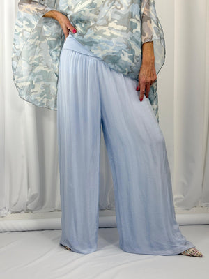 Dune silky palazzo trousers in baby blue