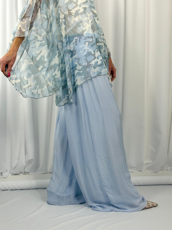 Dune silky palazzo trousers in baby blue