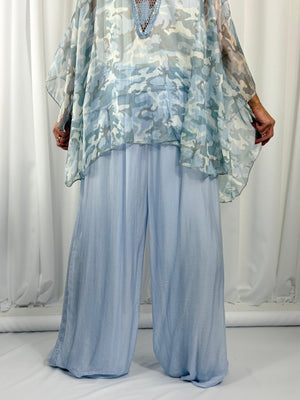 Dune silky palazzo trousers in baby blue