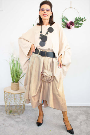 Rosalina A-line Skirt in Warm Beige PRE/ ORDER 10TH OCTOBER DESPATCH DATE