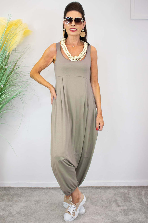 Bella Boo Jumpsuit ﻿in Mocha