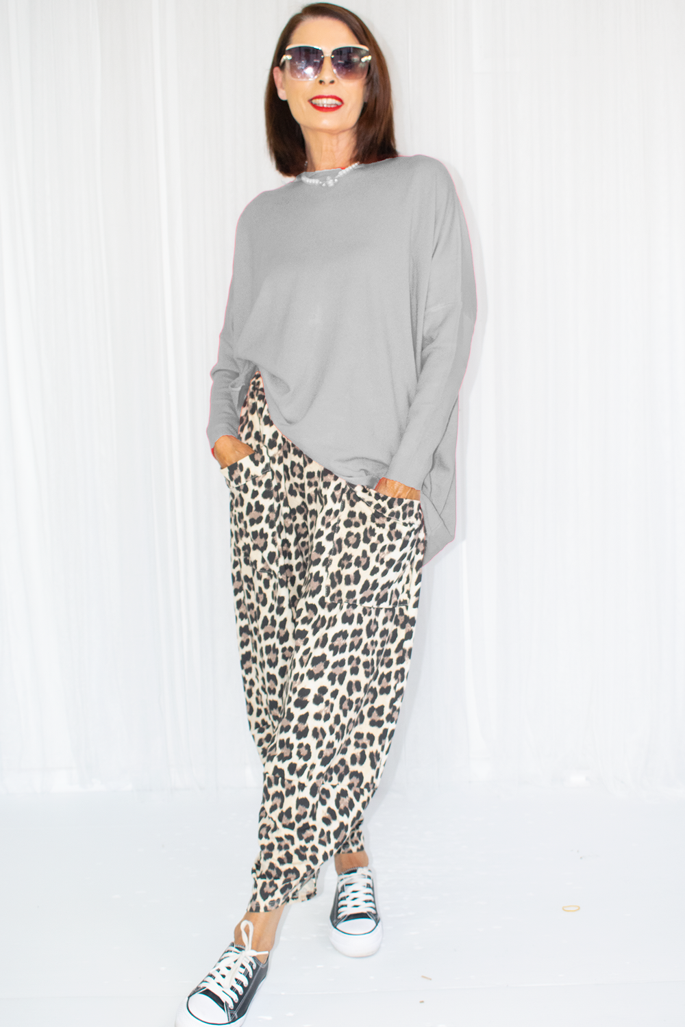 Sarah Super Soft Slouch Knit in Soft Grey