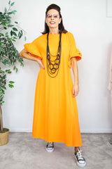 Ruffle Dress in Orange