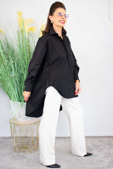 Cantoline Gold Button Shirt in Black