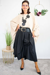 Rosaline A-Line Skirt in Black