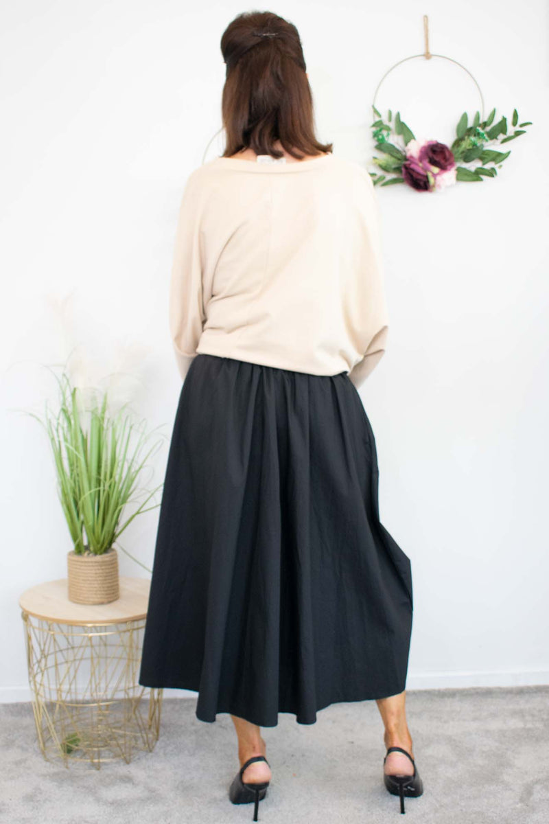 Rosaline A-Line Skirt in Black