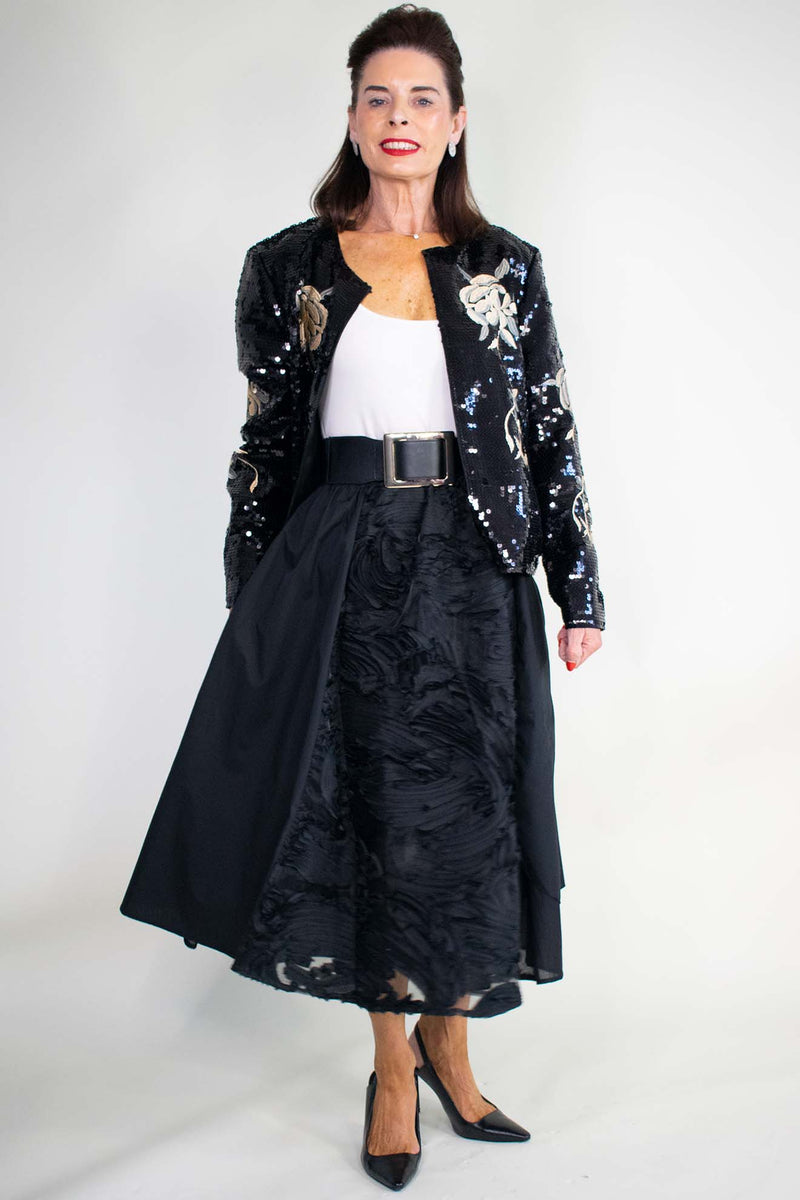 Trulie Tapestry Skirt in Classic Black