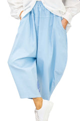 Isabella Canvas Cocoon Trouser In Baby Blue
