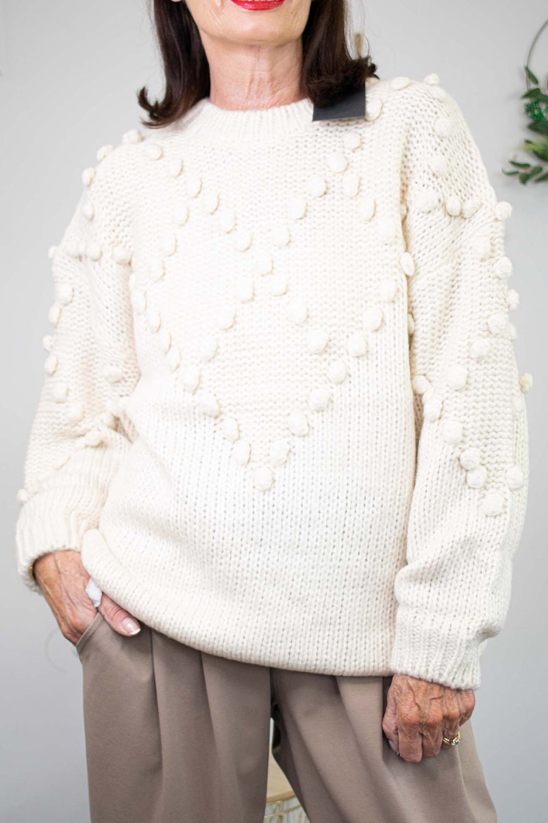 Selena Bobble Knit Wear in Warm Beige