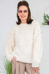 Selena Bobble Knit Wear in Warm Beige