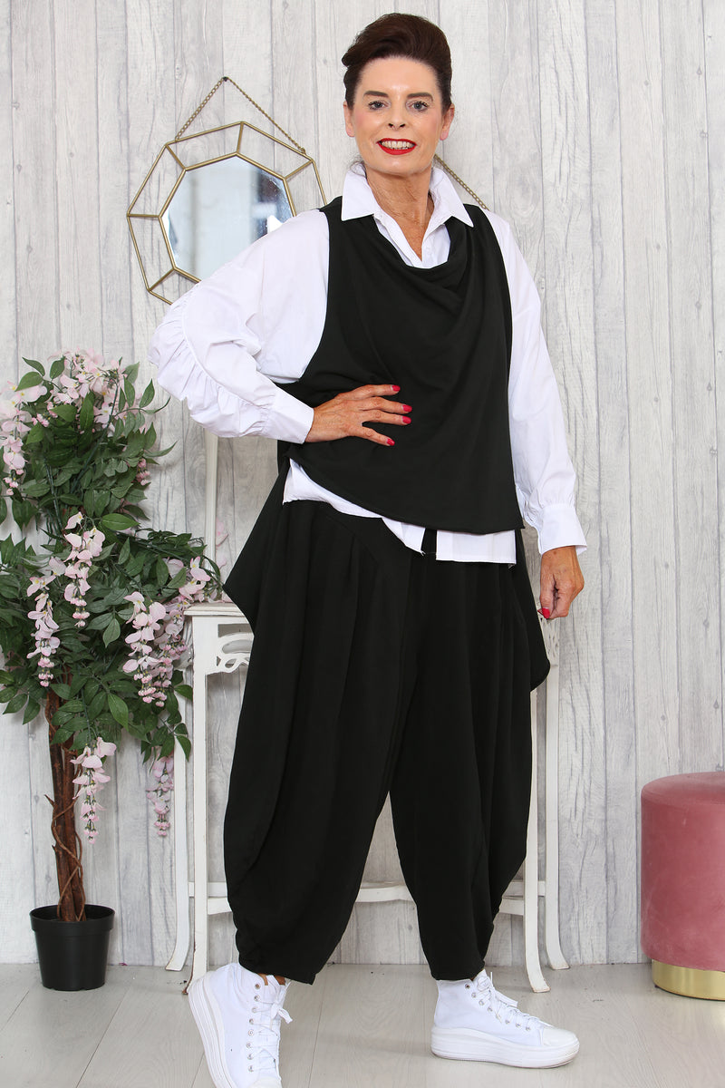 Raffi top over layering in Black