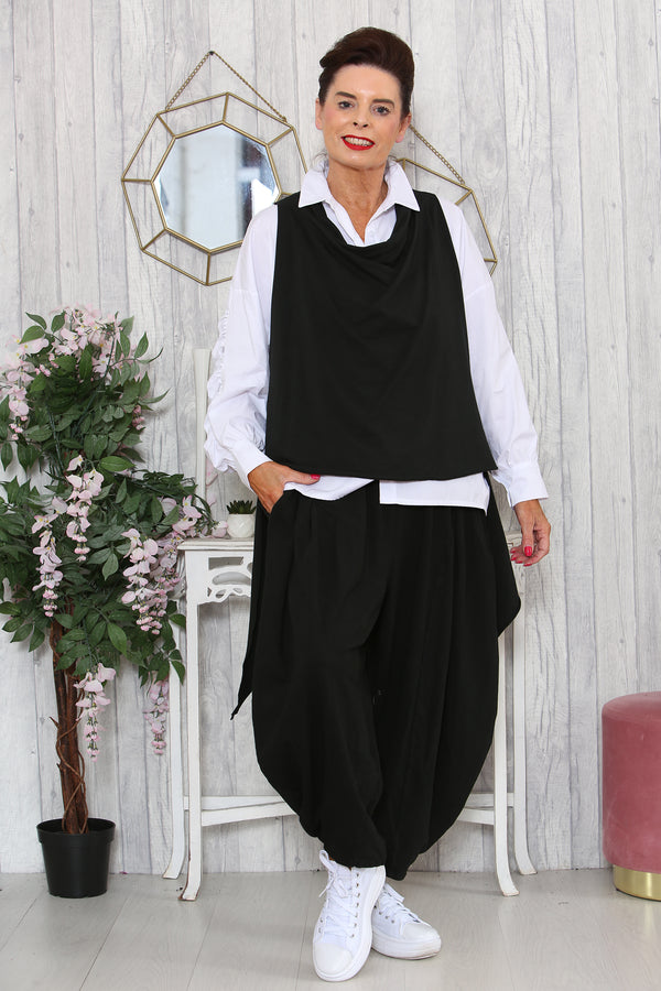 Riviera top over layering in Black