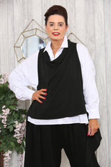 Raffi top over layering in Black