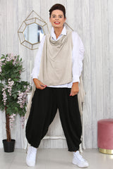 Raffi top over layering in Biscuit