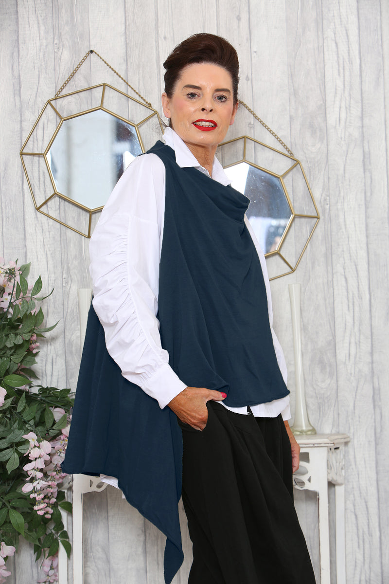 Raffi top over layering in Navy