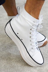 High Street High-top Trainer in White